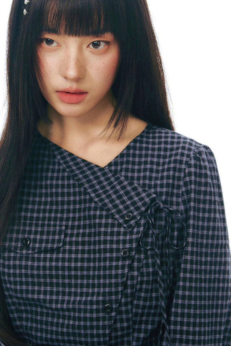 Y2k Small Checkered Shirt + Skirt