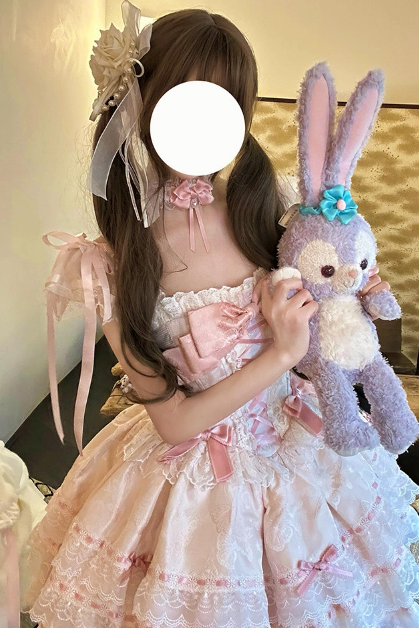 【予約商品】プリンセスリボンレースアップロリータドレス+アクセサリー