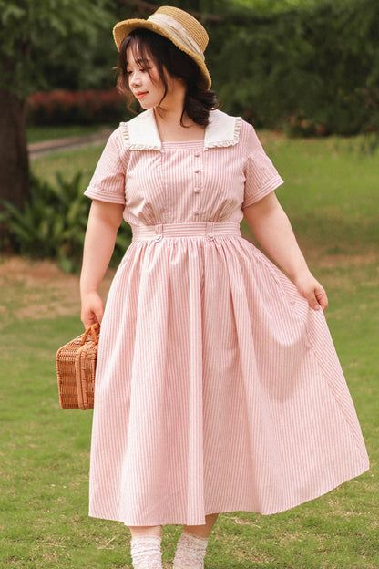 French Retro Linen Dress