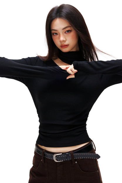 Cut Design Turtleneck Top