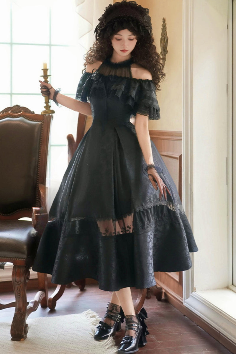 Mist Flower Halter Neck Twin Dress