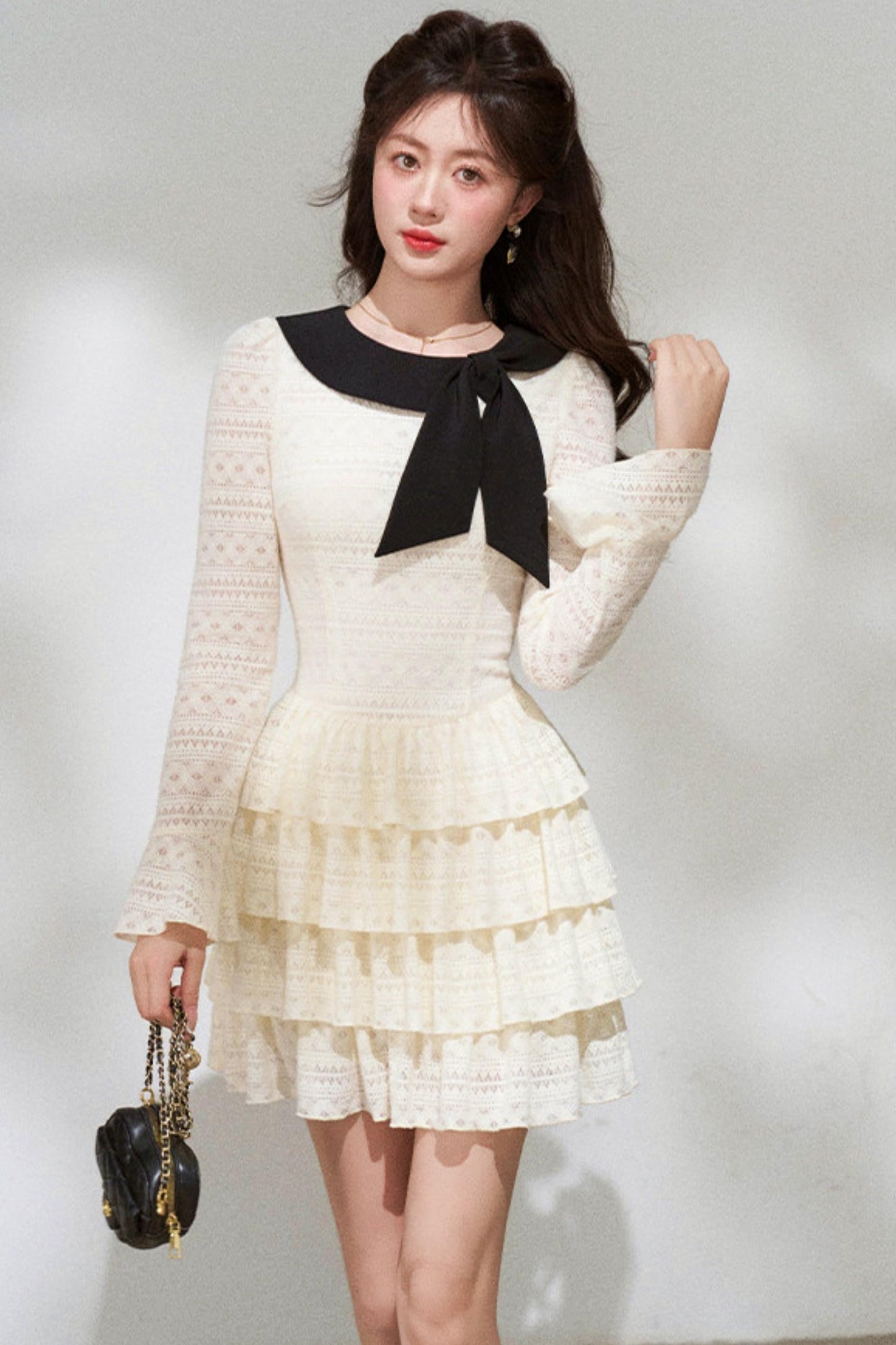 French Sweet Pure White Dress
