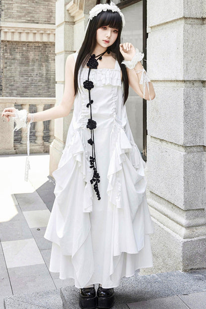 Adjustable Strap Pocket Long Dress