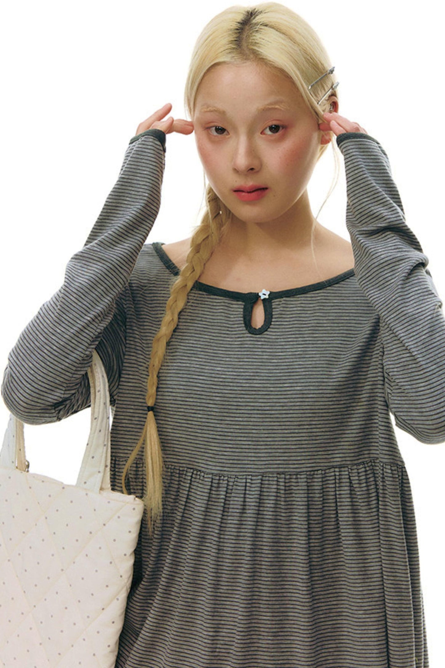 Color Block Flare Top With Neckline