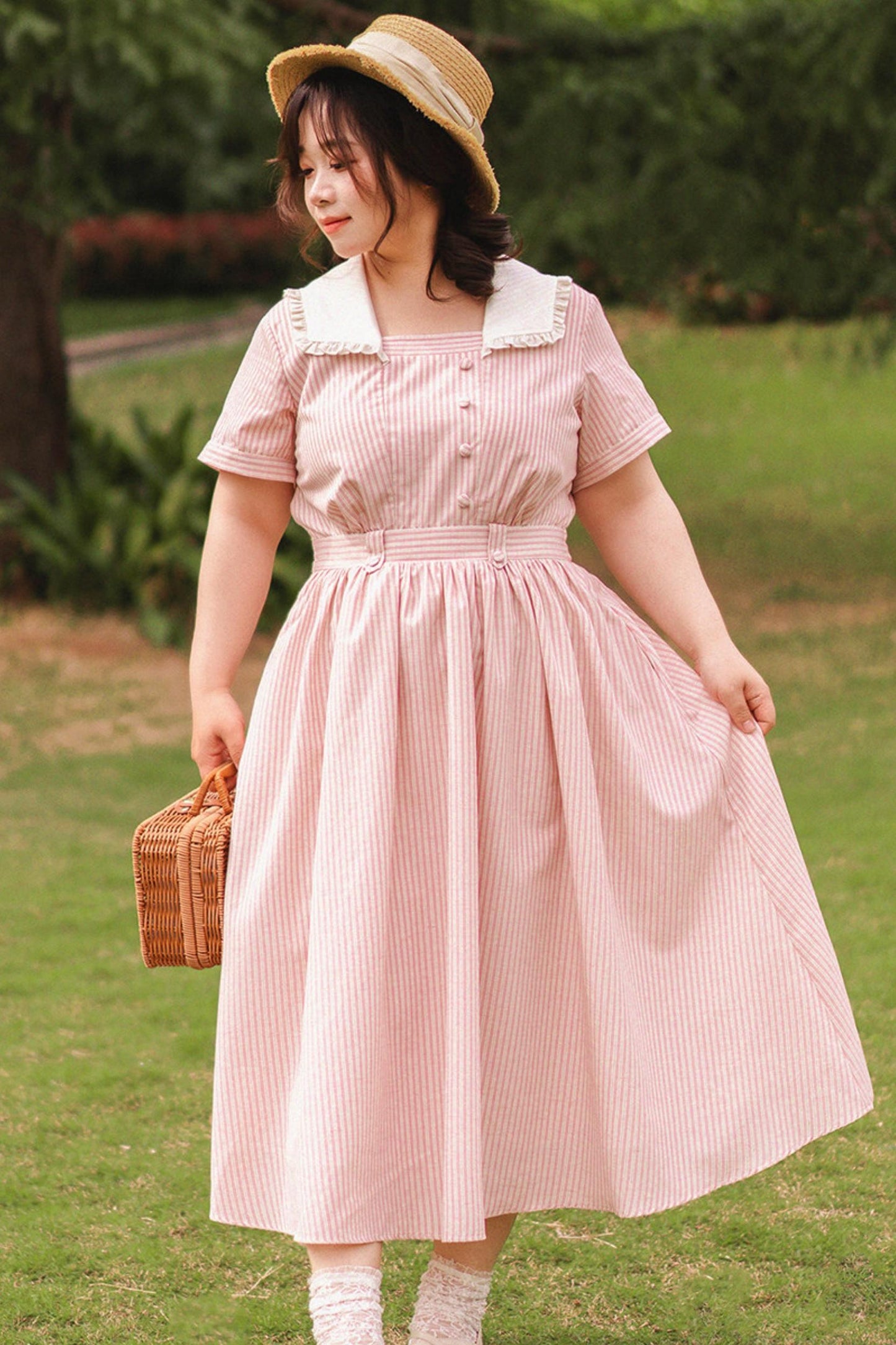 French Retro Linen Dress