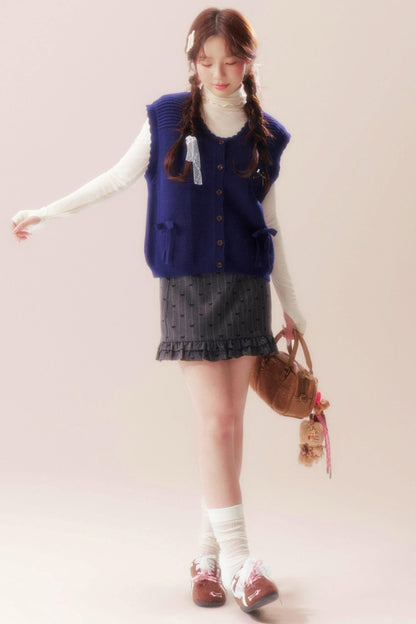 Moonlight Song Ribbon Knit Vest