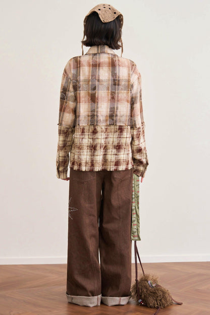 Hazelnut Latte Plaid Blouse