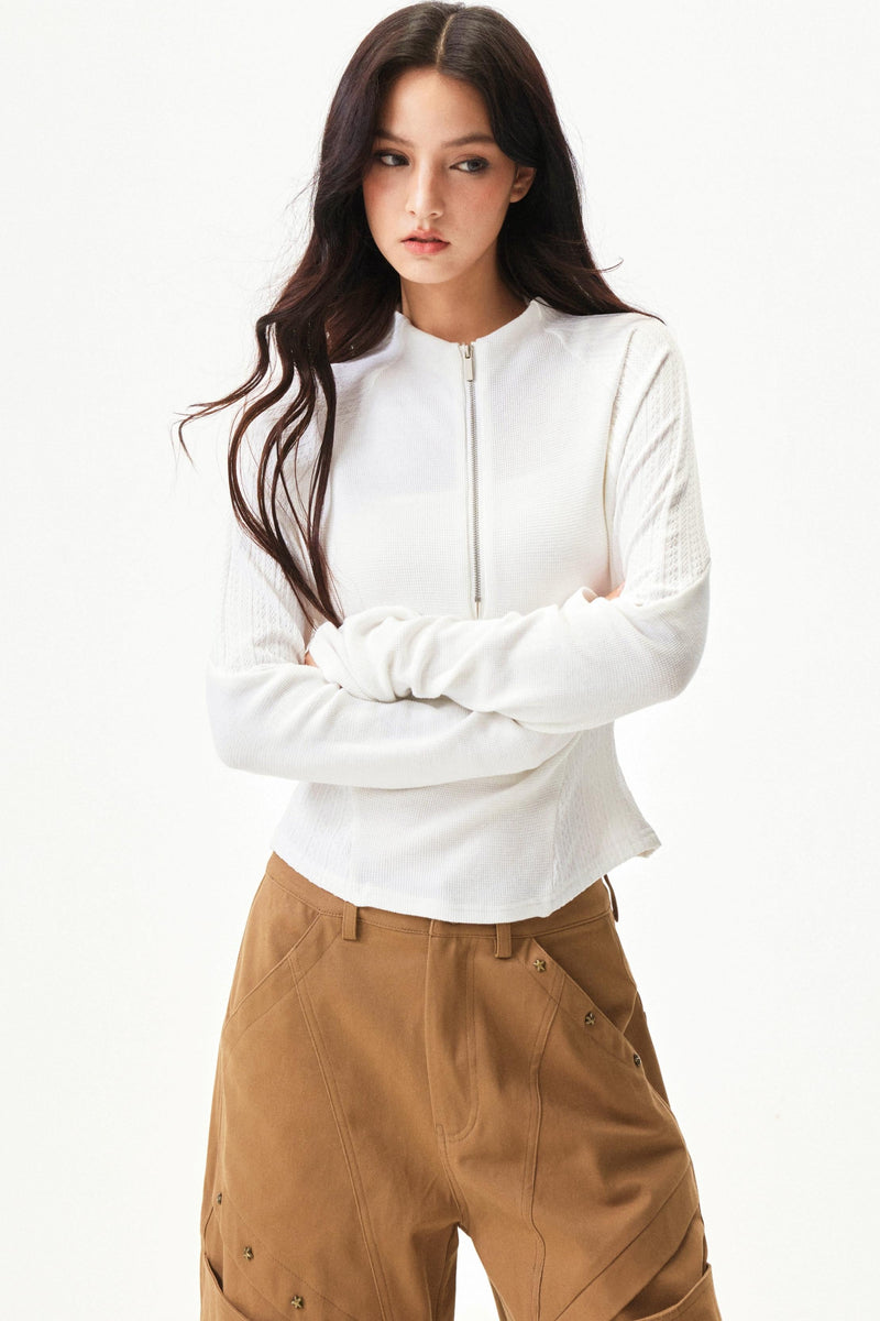 Spicy Waffle Patchwork Top