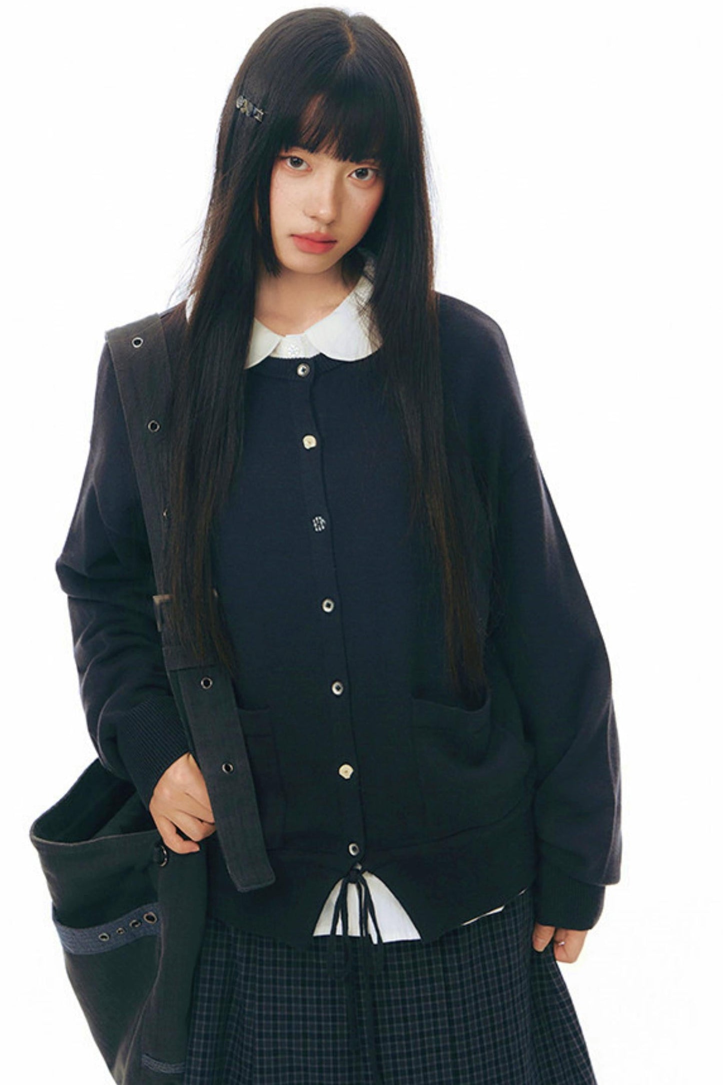 Drawstring Knit Cardigan