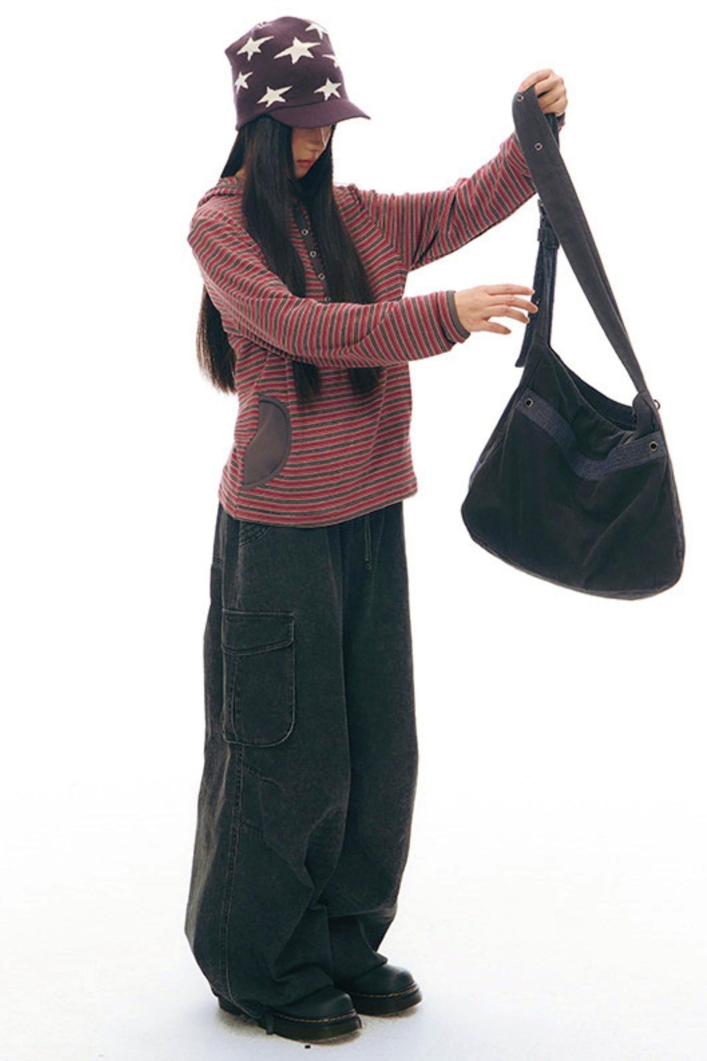 Striped Hooded Knit Tops