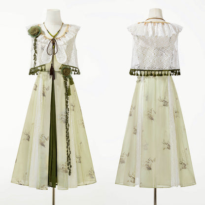 Sweet Resort Style Lolita Sand Dress Set