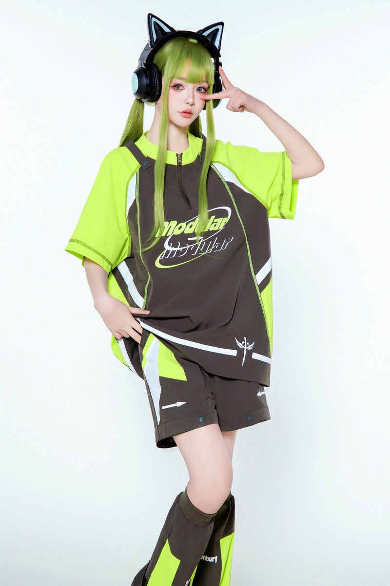 Pre-order Item: Y2k Subculture Cyber T-shirt + Shorts + Leg Covers