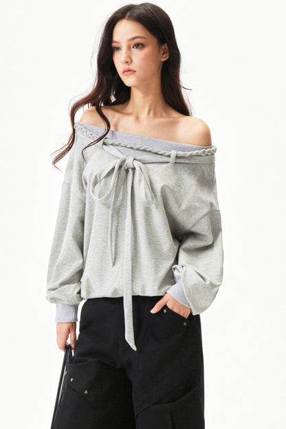 Retro Hand Knit One Shoulder Top