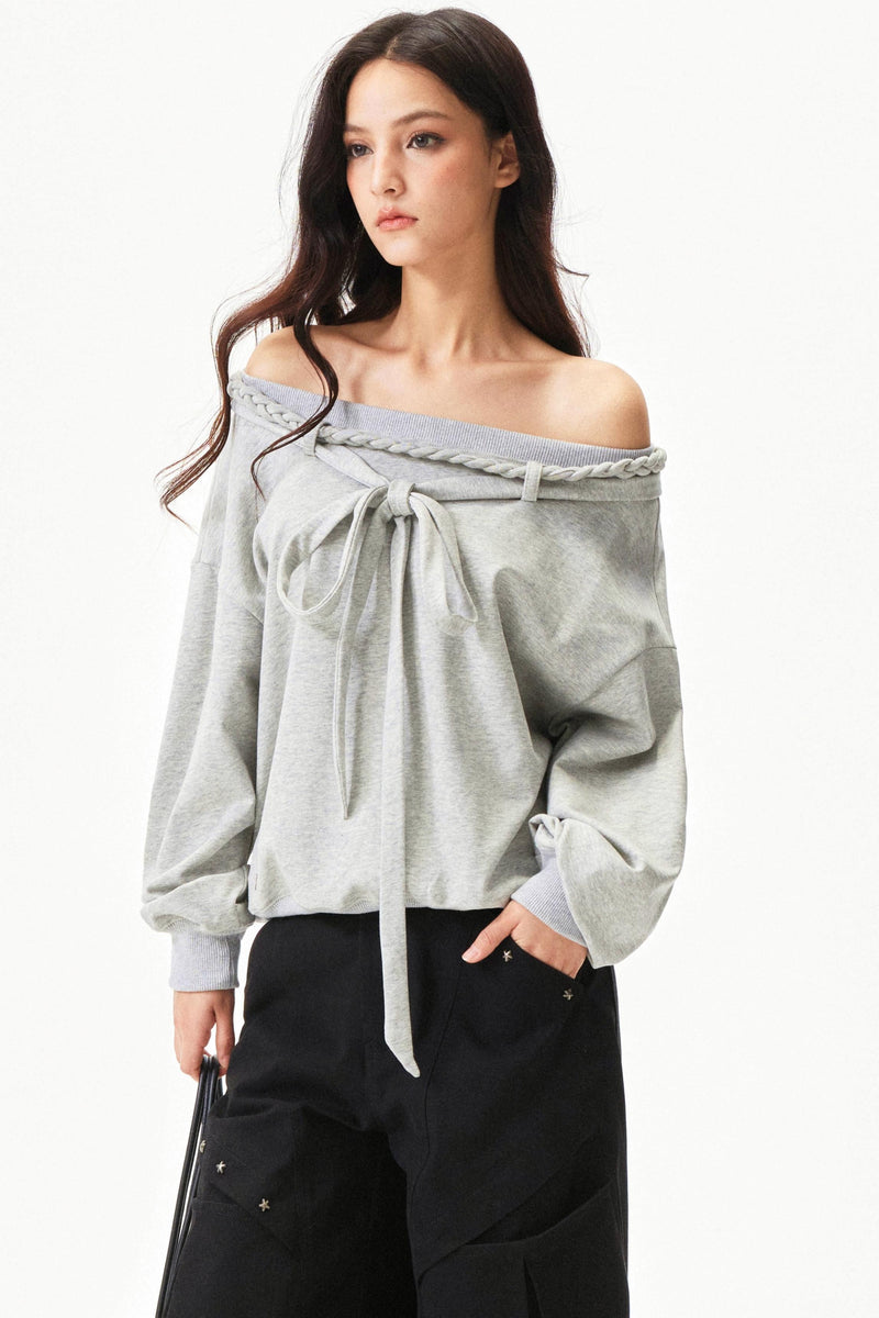 Retro Hand Knit One Shoulder Top