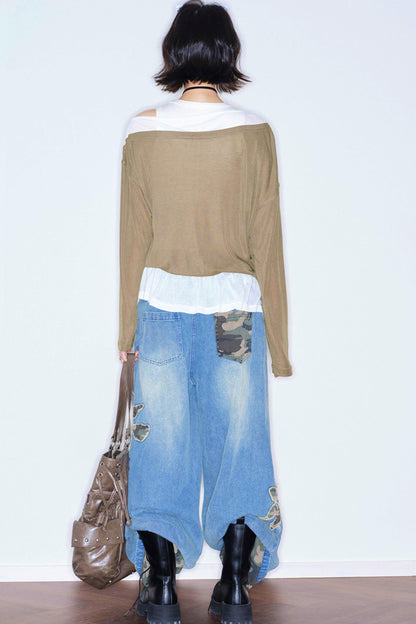 Asymmetrical Off Shoulder Top