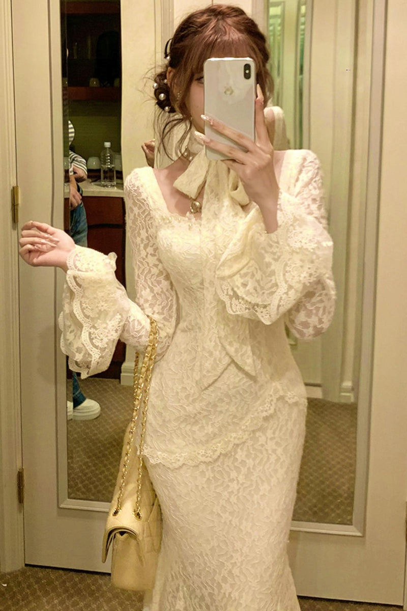 French Style Lace Mermaid Dress
