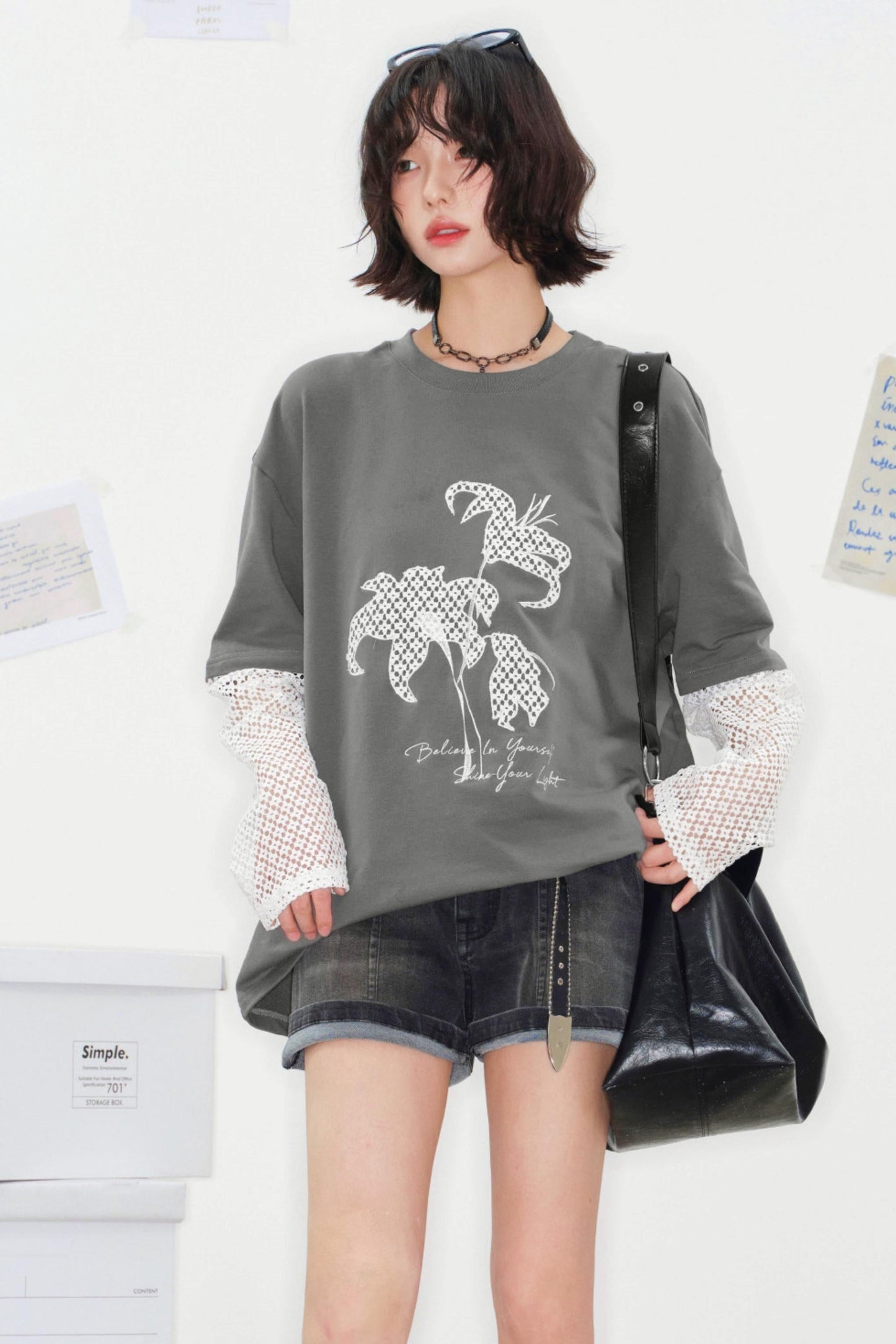 Shadow Weaving Lace Top