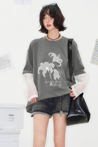 Shadow Weaving Lace Top