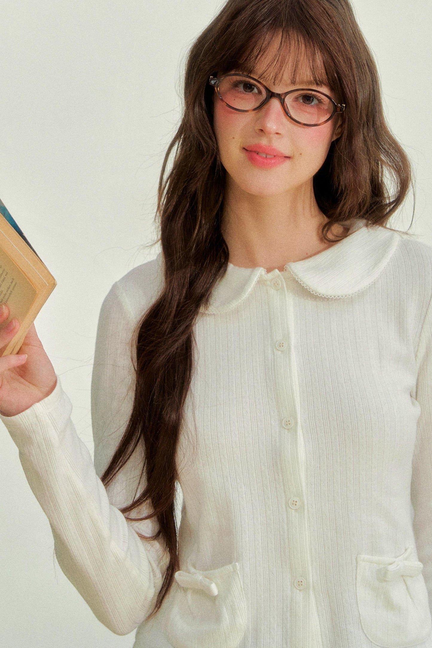 Printed Doll Collar Blouse + Pants