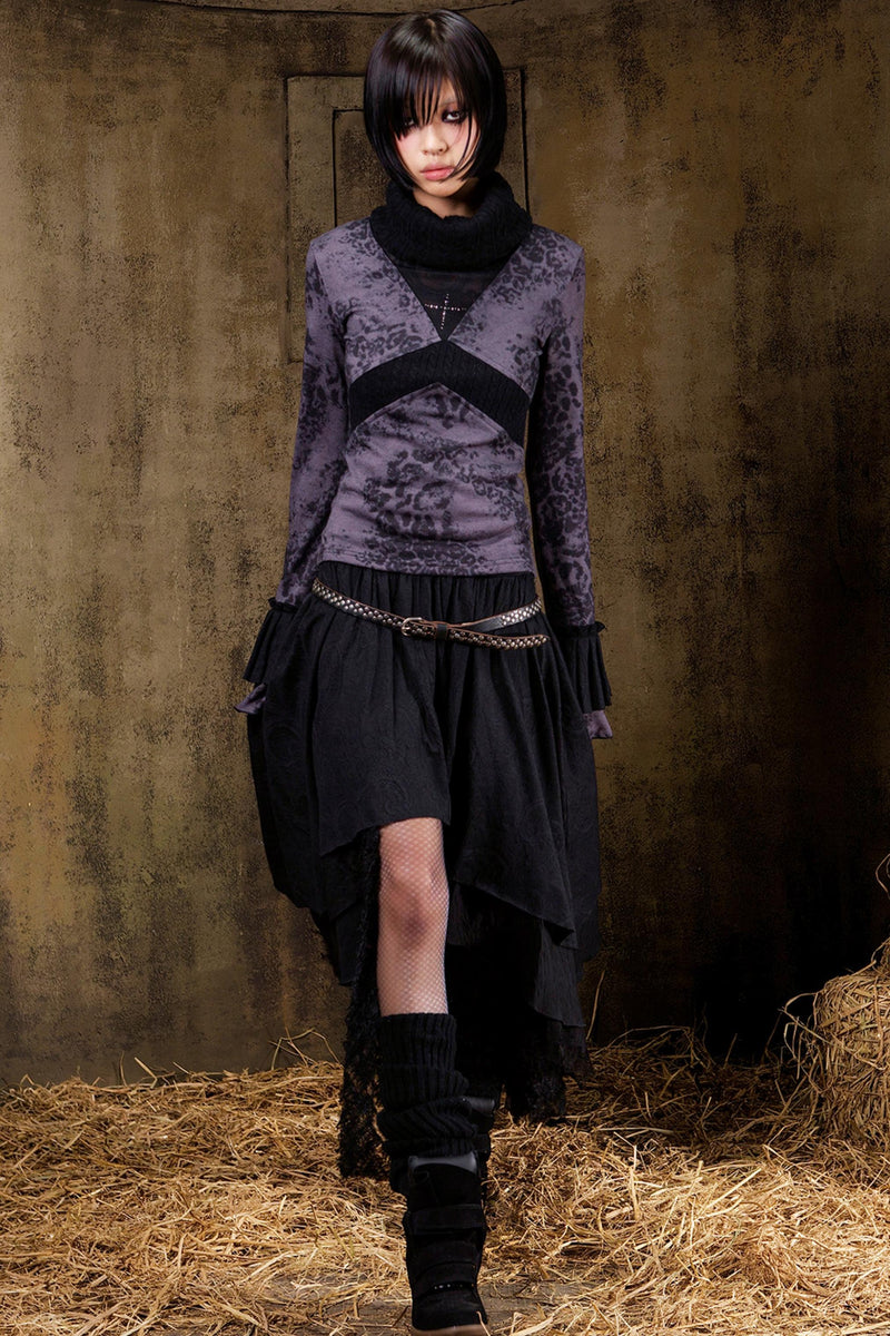 Punk Color Block Knit Top