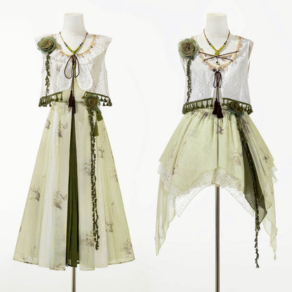 Sweet Resort Style Lolita Sand Dress Set