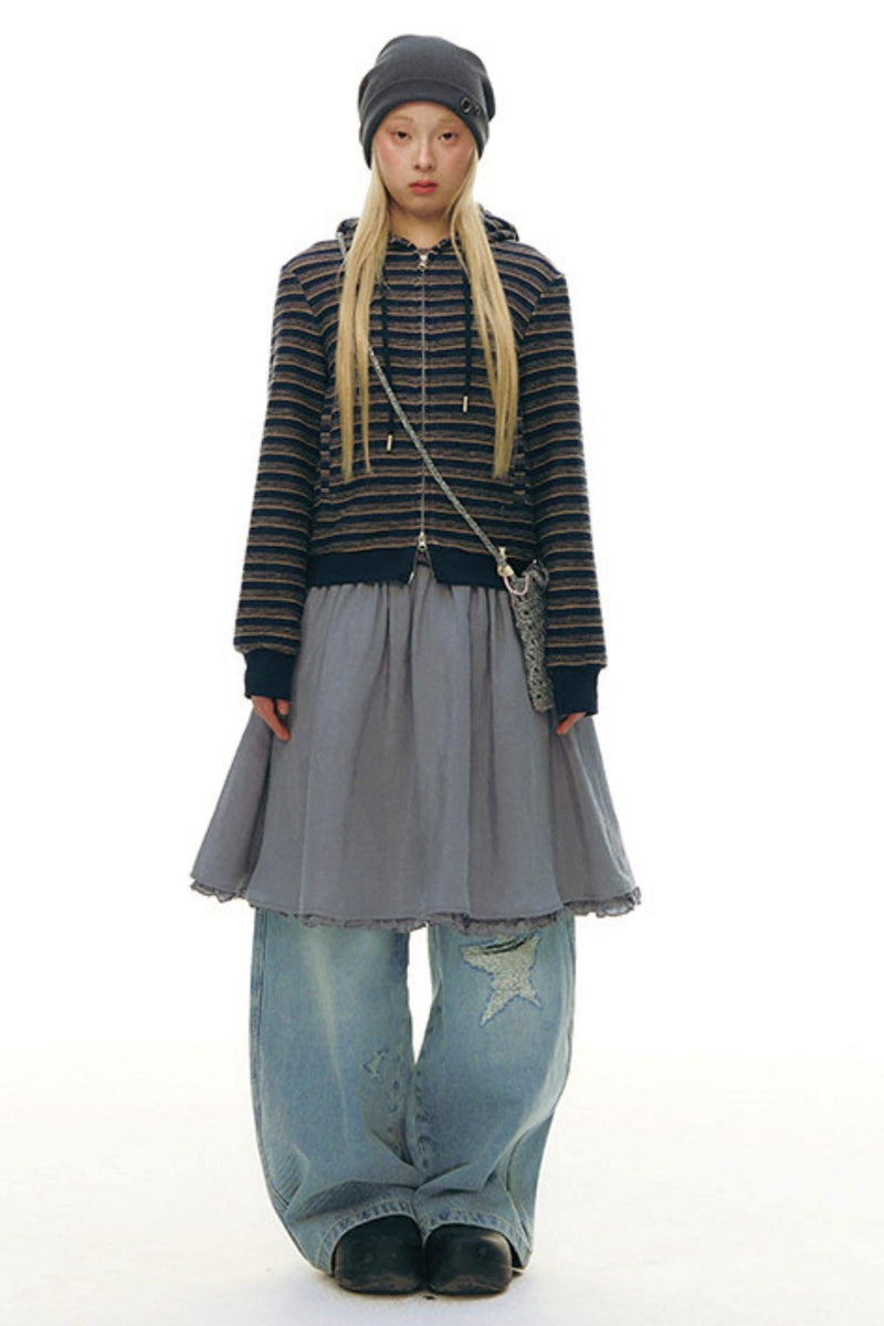 Lace Placket Top + Skirt