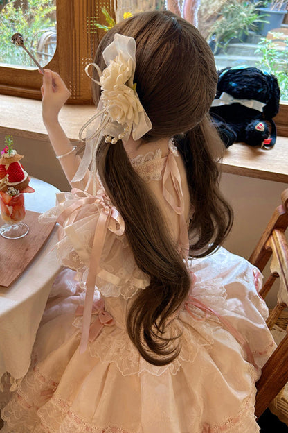 【予約商品】プリンセスリボンレースアップロリータドレス+アクセサリー