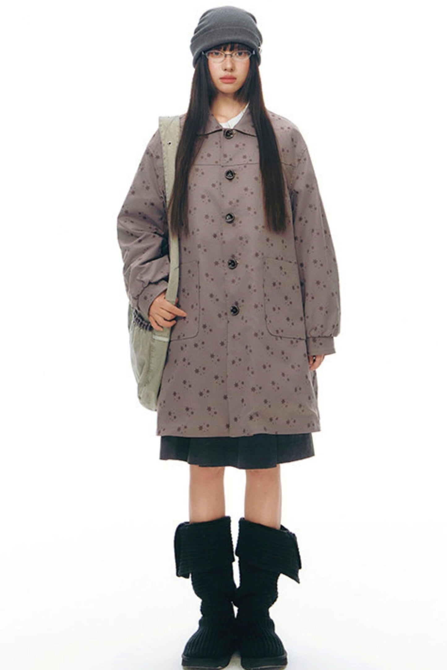 Doll Collar Pleated Cotton Blouse