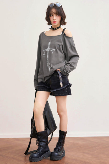 White Ashes Off-shoulder Top