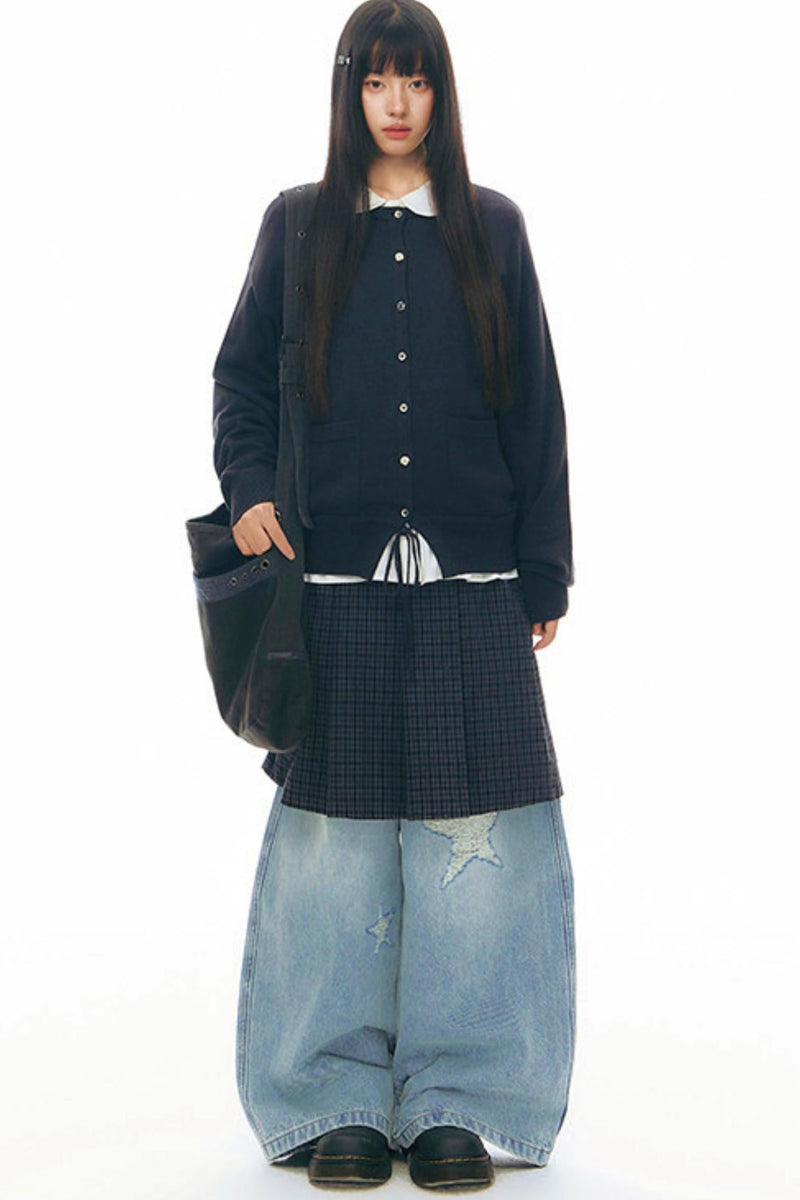 Drawstring Knit Cardigan