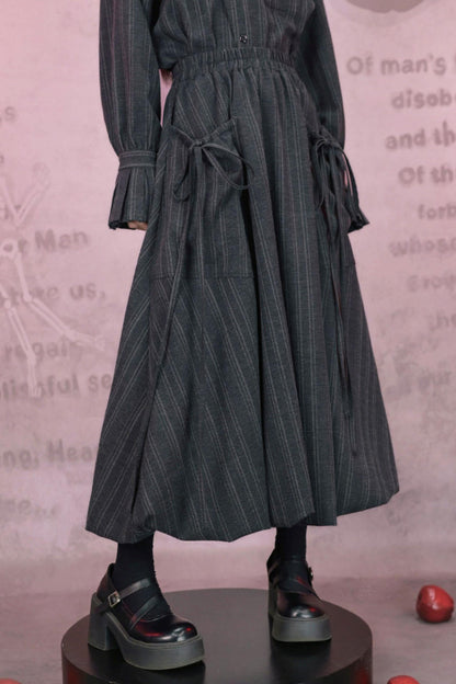 Eden Gray Embroidered Shirt + Skirt