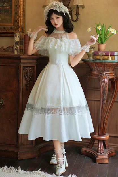 Mist Flower Halter Neck Twin Dress