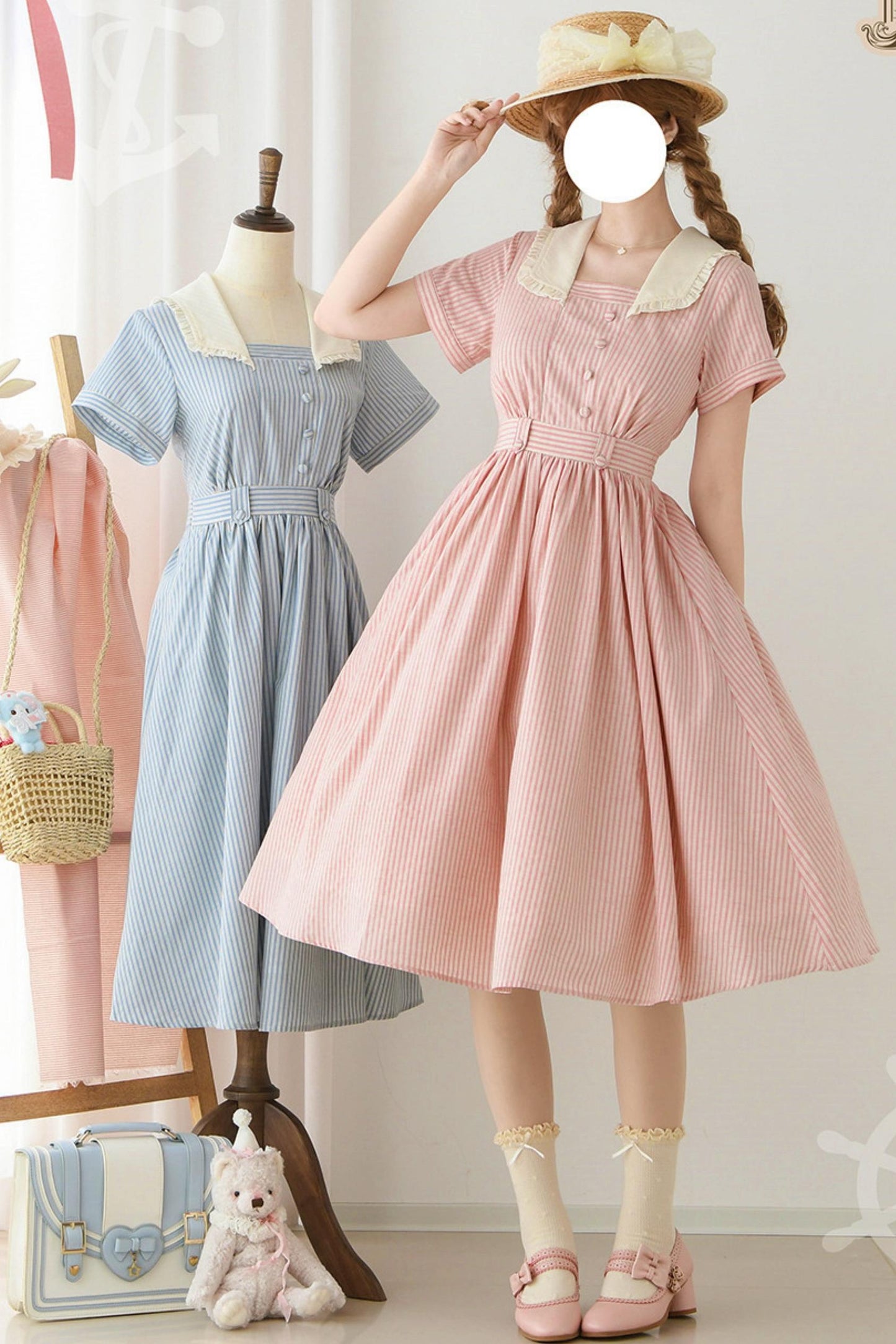 French Retro Linen Dress