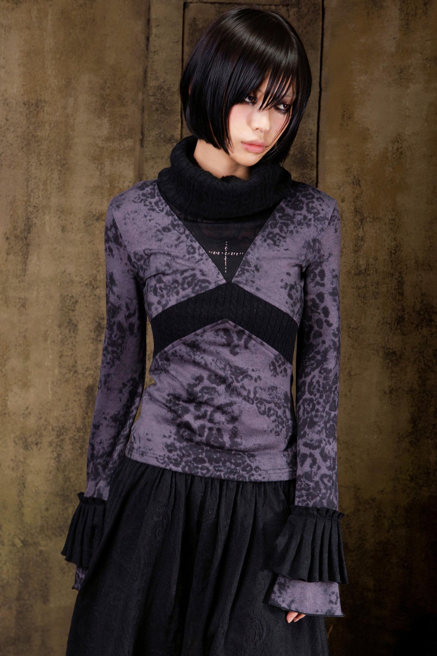 Punk Color Block Knit Top