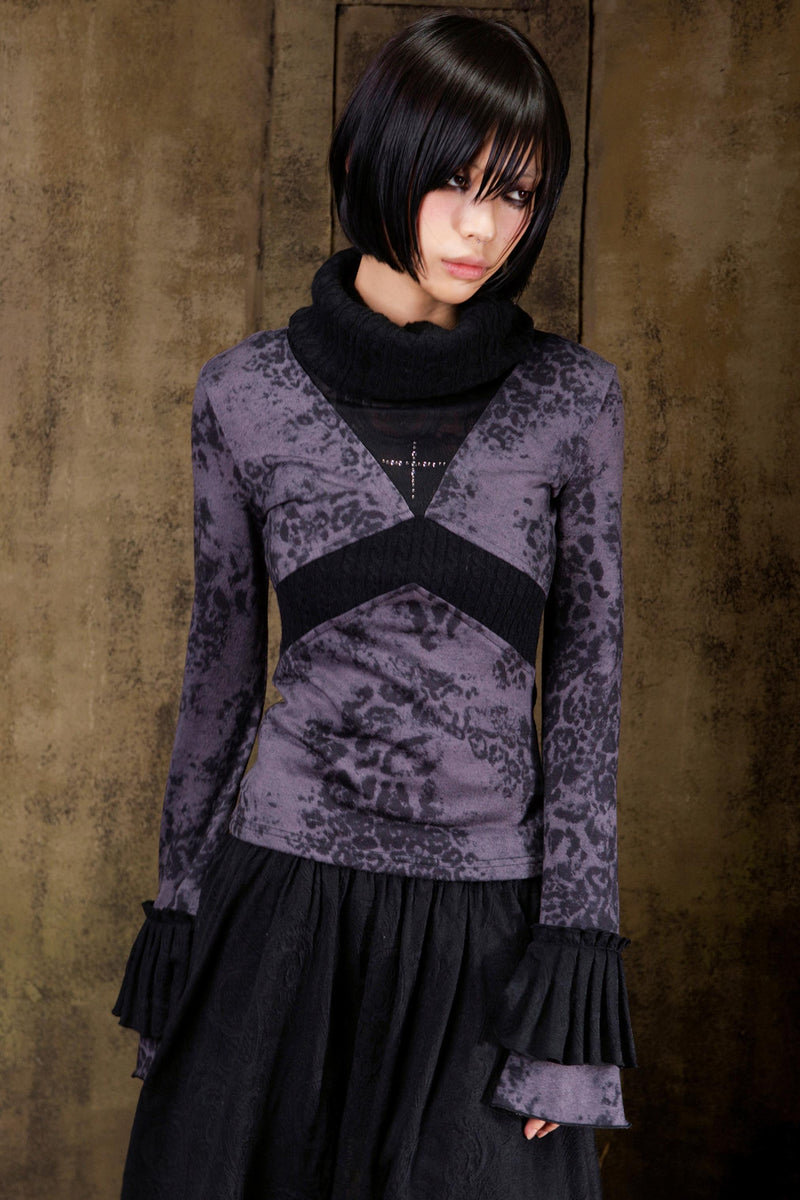 Punk Color Block Knit Top
