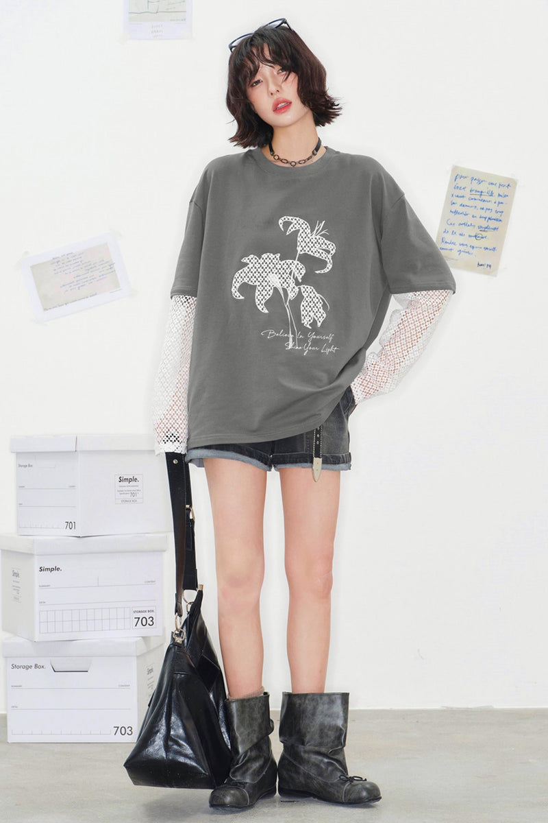 Shadow Weaving Lace Top