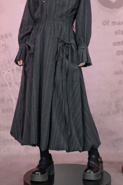 Eden Gray Embroidered Shirt + Skirt