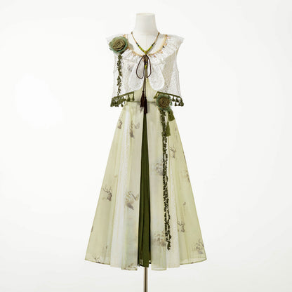 Sweet Resort Style Lolita Sand Dress Set