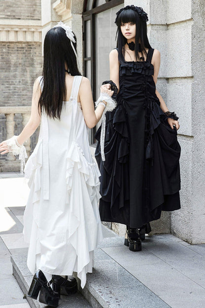 Adjustable Strap Pocket Long Dress