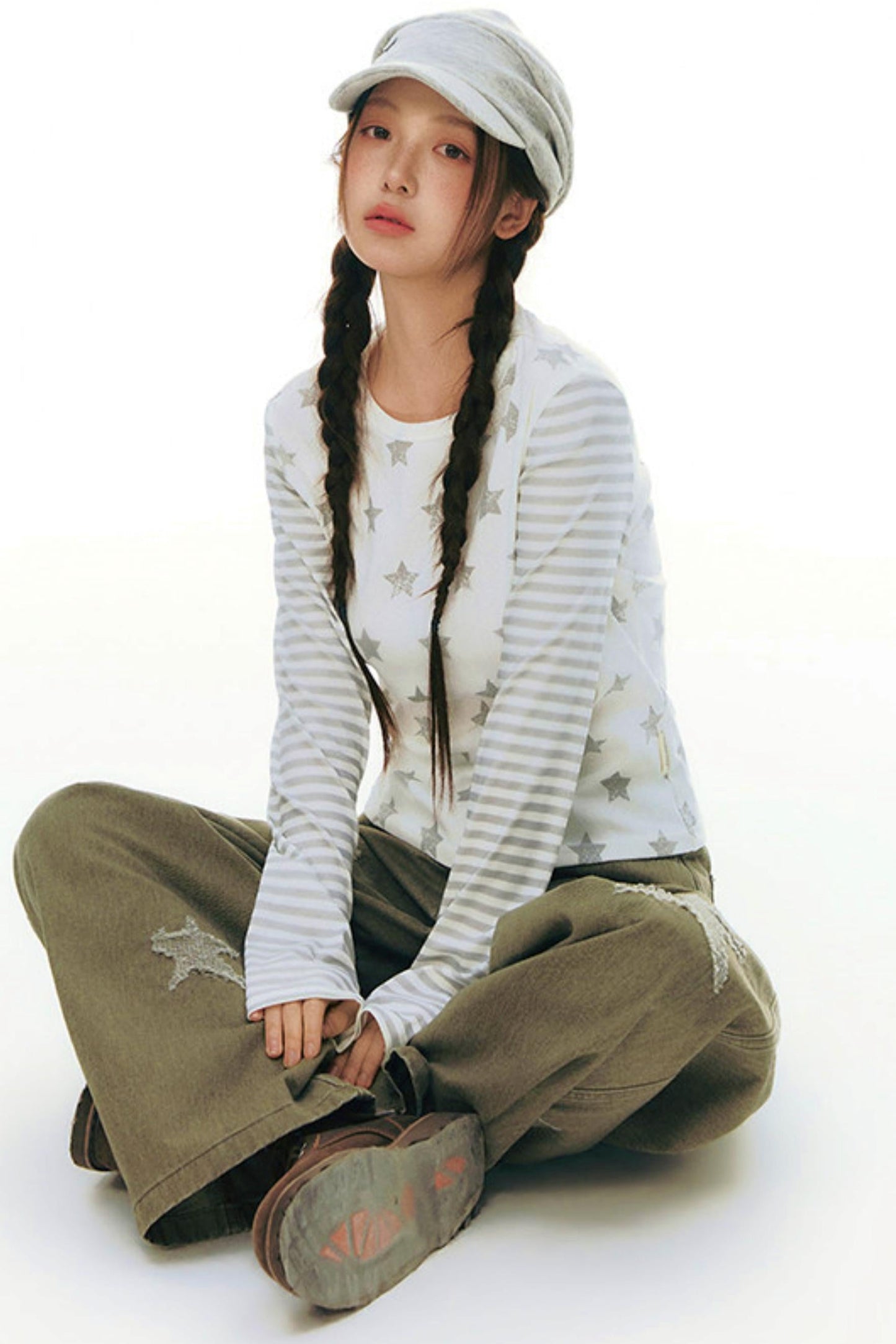 Star Striped Patchwork Top