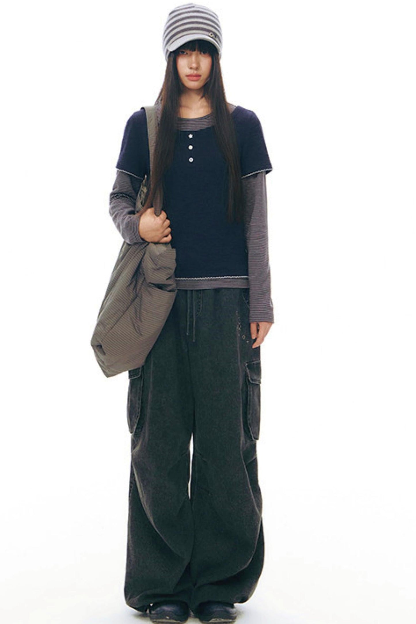 Contrast Color Layered Top