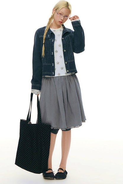 Lace Placket Top + Skirt