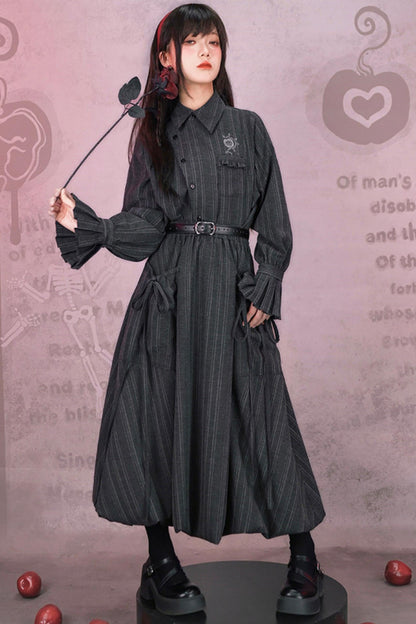 Eden Gray Embroidered Shirt + Skirt