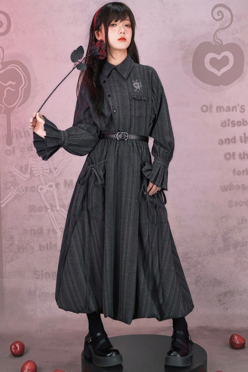 Eden Gray Embroidered Shirt + Skirt