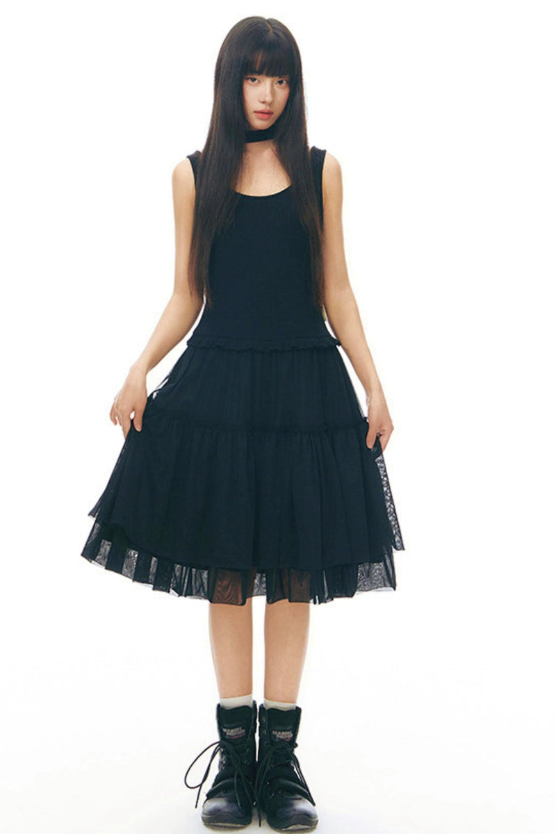 Y2k Tulle Vest Dress