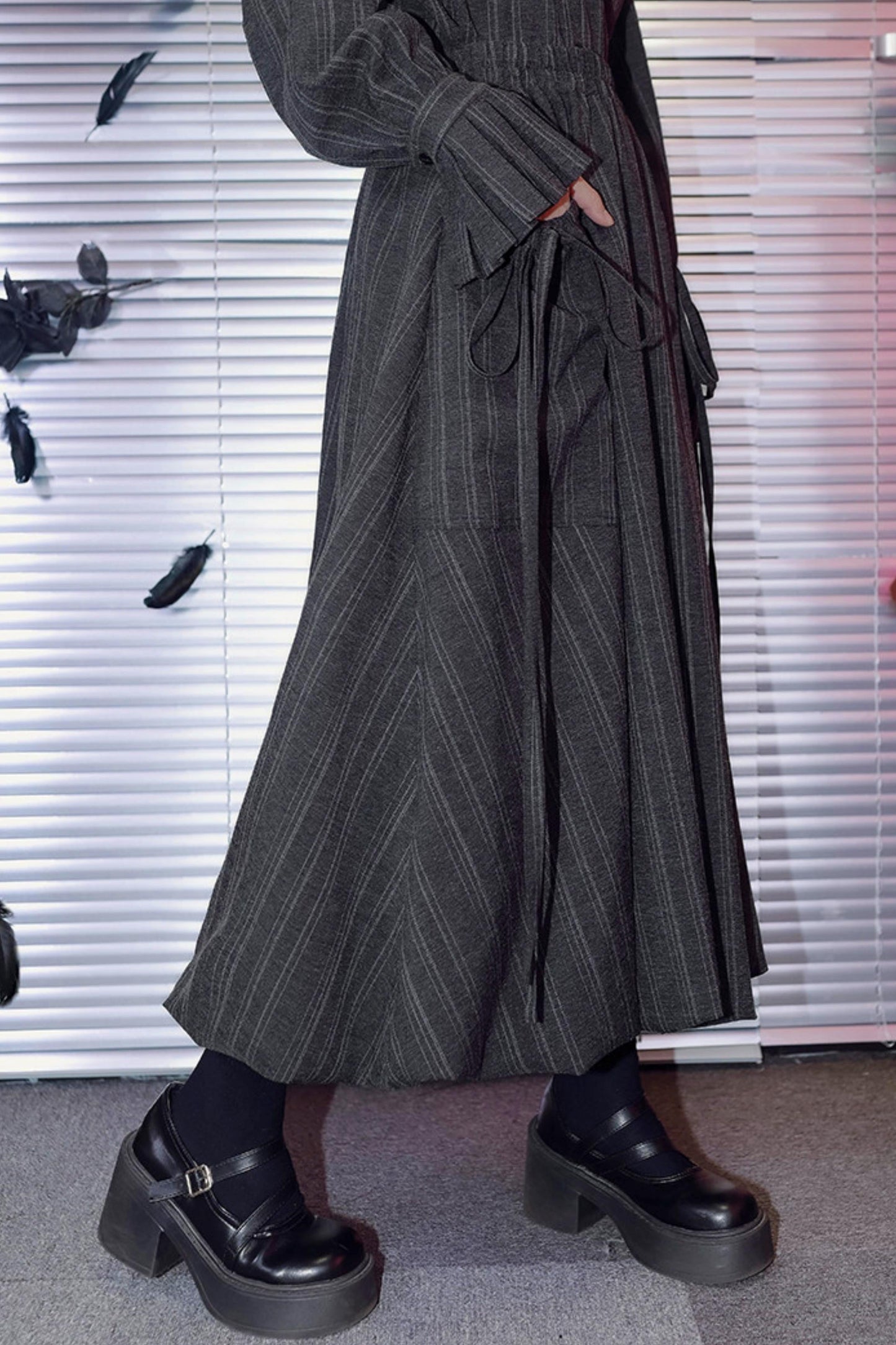 Eden Gray Embroidered Shirt + Skirt