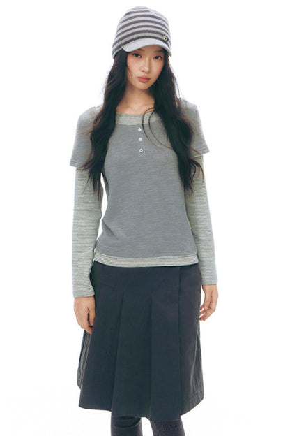 Contrast Color Layered Top