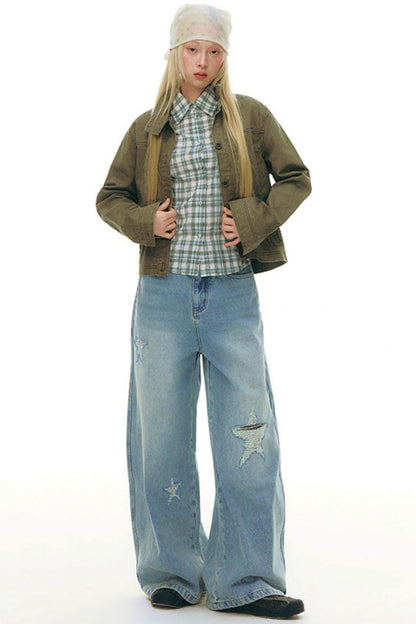 Plaid Y2k Fitted Top