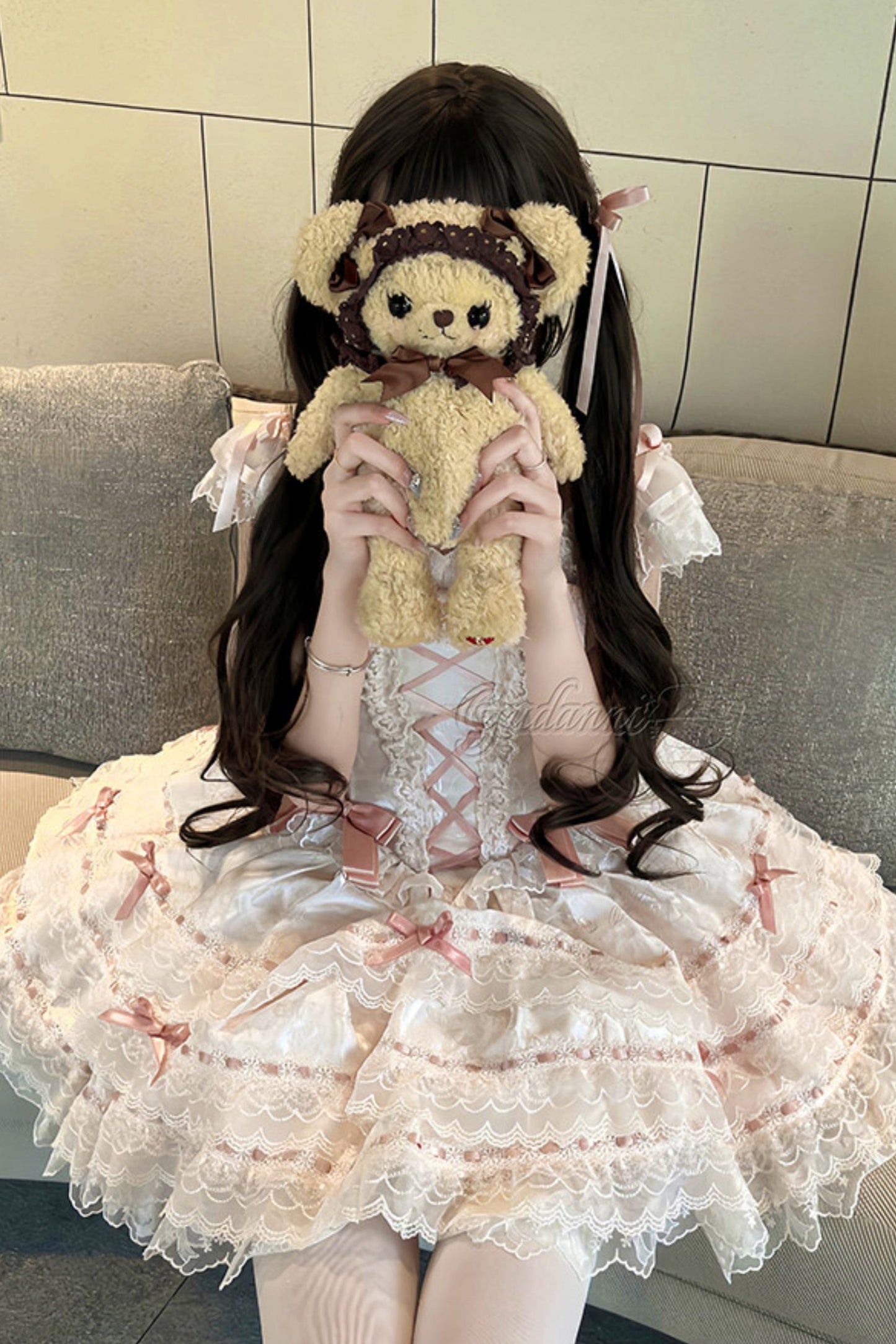 【予約商品】プリンセスリボンレースアップロリータドレス+アクセサリー
