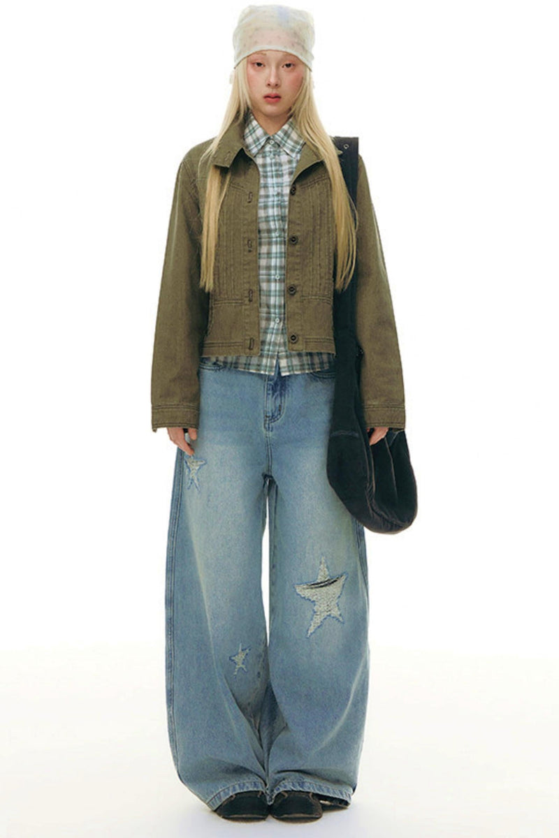 Plaid Y2k Fitted Top